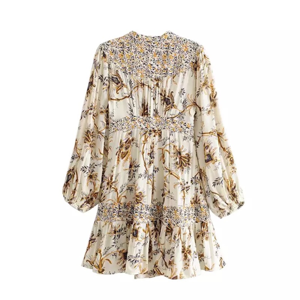 NEW MILA BOHO GYPSY HIPPIE FLORAL TUNIC DRESS GOWN - Picture 6 of 7